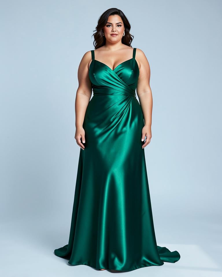 Emerald Satin Gown